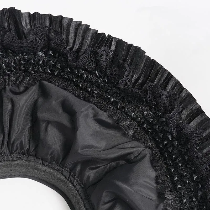 Gothic-Damenhut mit Federaufkleber