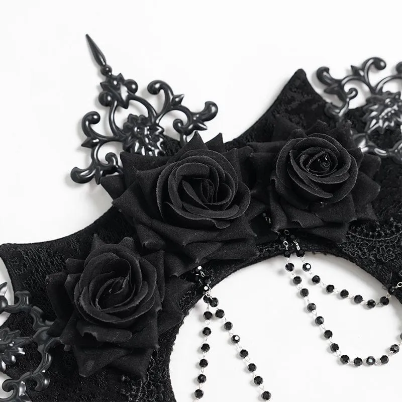 Gothic-Kopfschmuck für Damen mit Rosenmotiv, Stacheln und Perlen