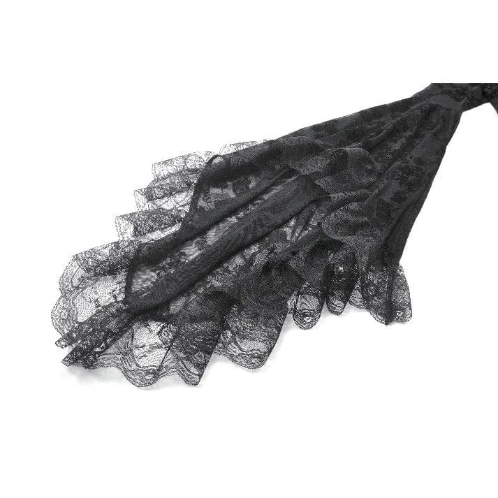 Gothic-Kleid mit besticktem Blumenmuster und quadratischem Kragen für Damen