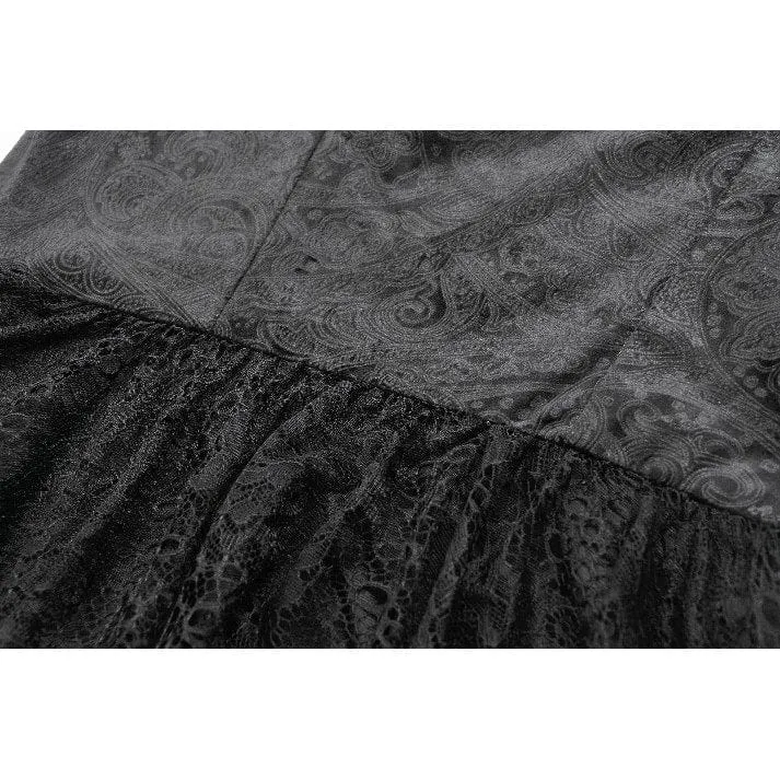 Gothic-Damenkleid mit mehreren Lagen aus Spitze und Meerjungfrauenschnitt, Abschlusskleid