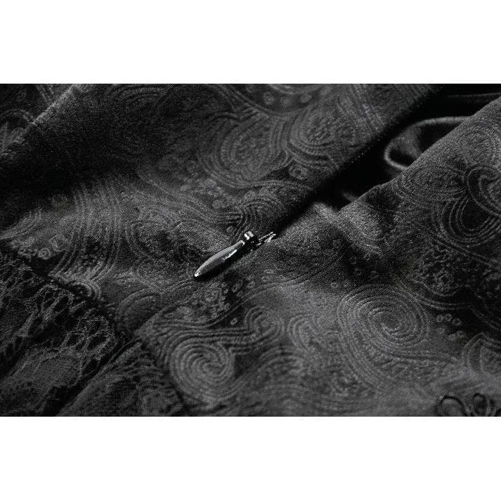 Gothic-Damenkleid mit mehreren Lagen aus Spitze und Meerjungfrauenschnitt, Abschlusskleid