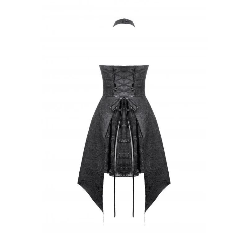 Gothic-Spitzenkleid mit Neckholder für Damen, ideal für Partys und Abschlussfeiern