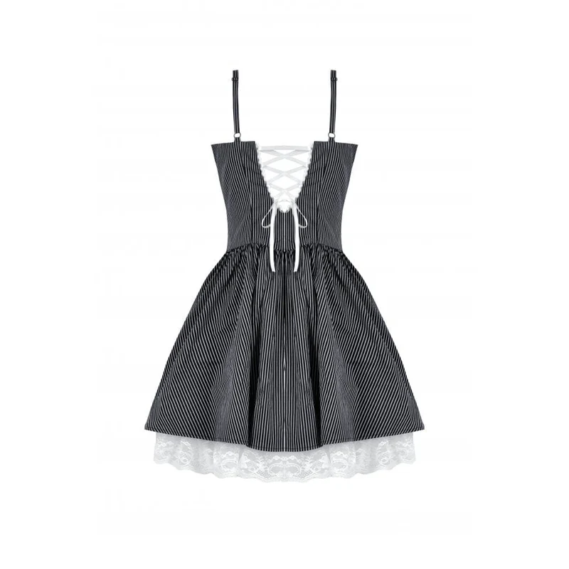 Gothic Lolita Nadelstreifen-Unterkleid für Damen, Abschlusskleid