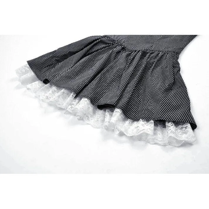 Gothic Lolita Nadelstreifen-Unterkleid für Damen, Abschlusskleid