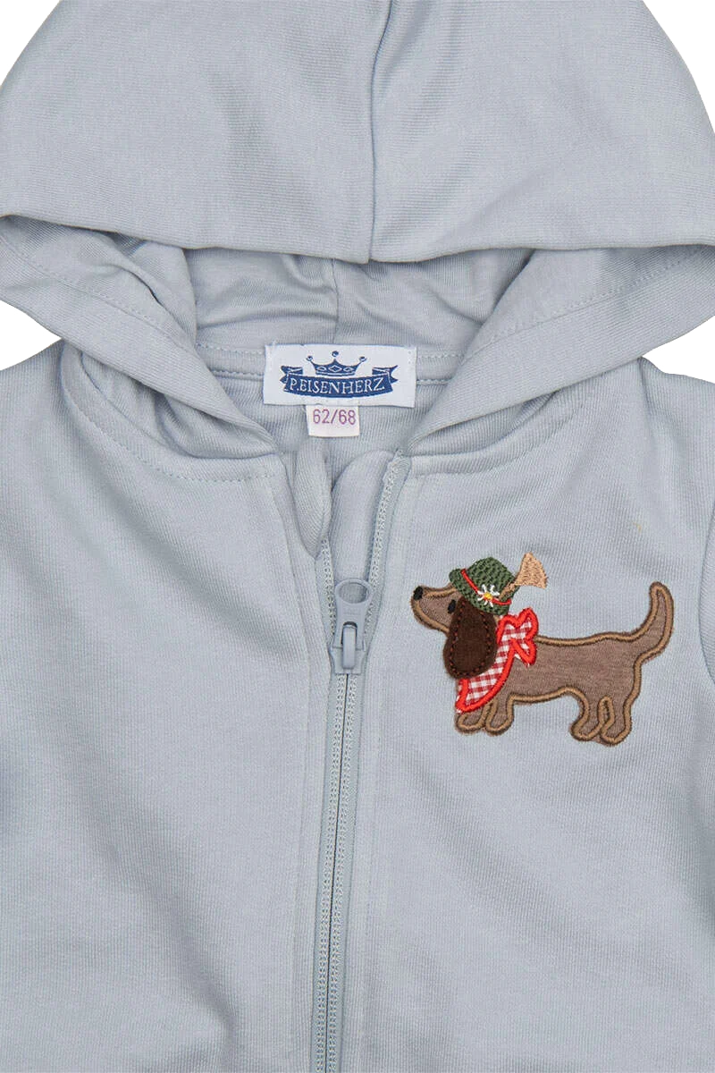 Baby Sweatjacke Dackel mit Tirolerhut