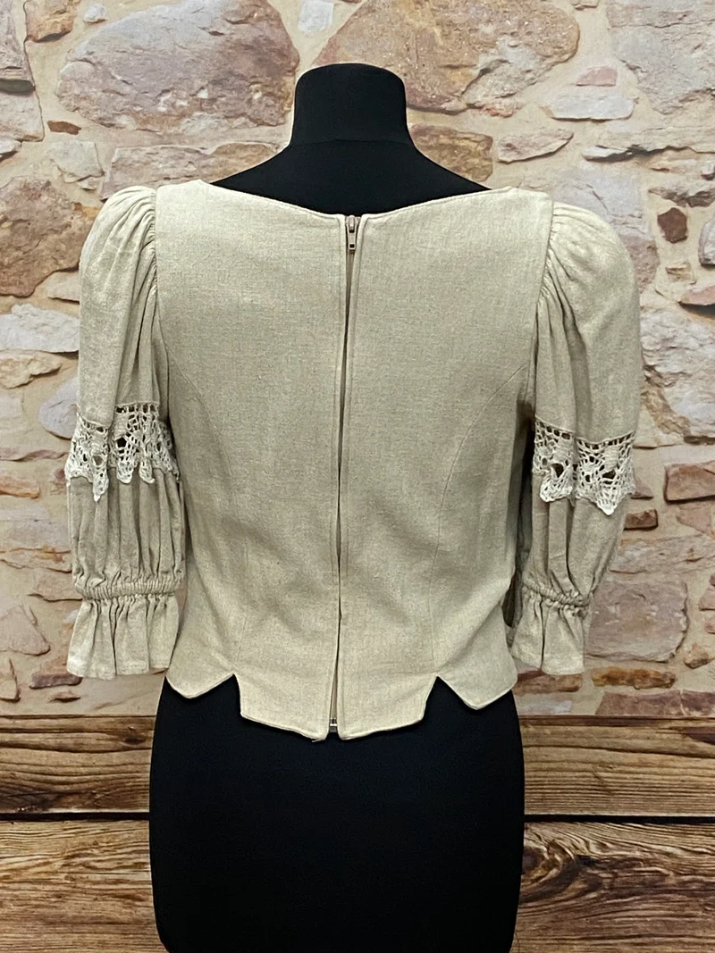 Trachtenbluse – Folklore-Stil - Größe 36