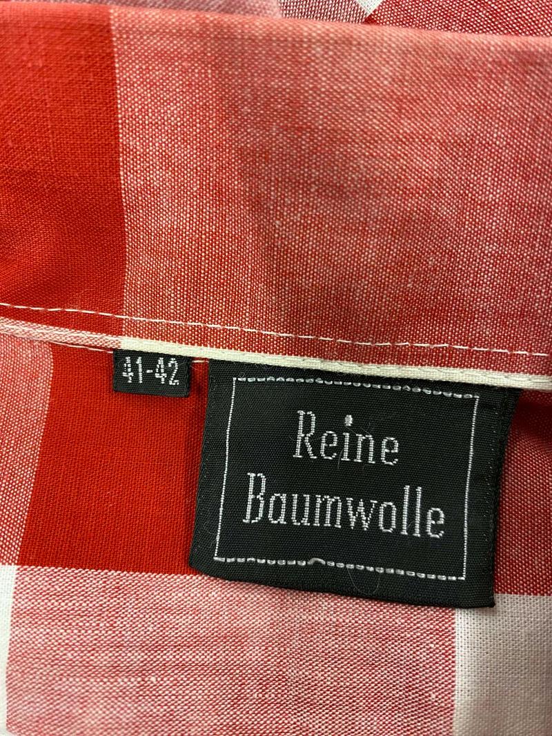 Rot-Weißes Vintage Kurzarmhemd