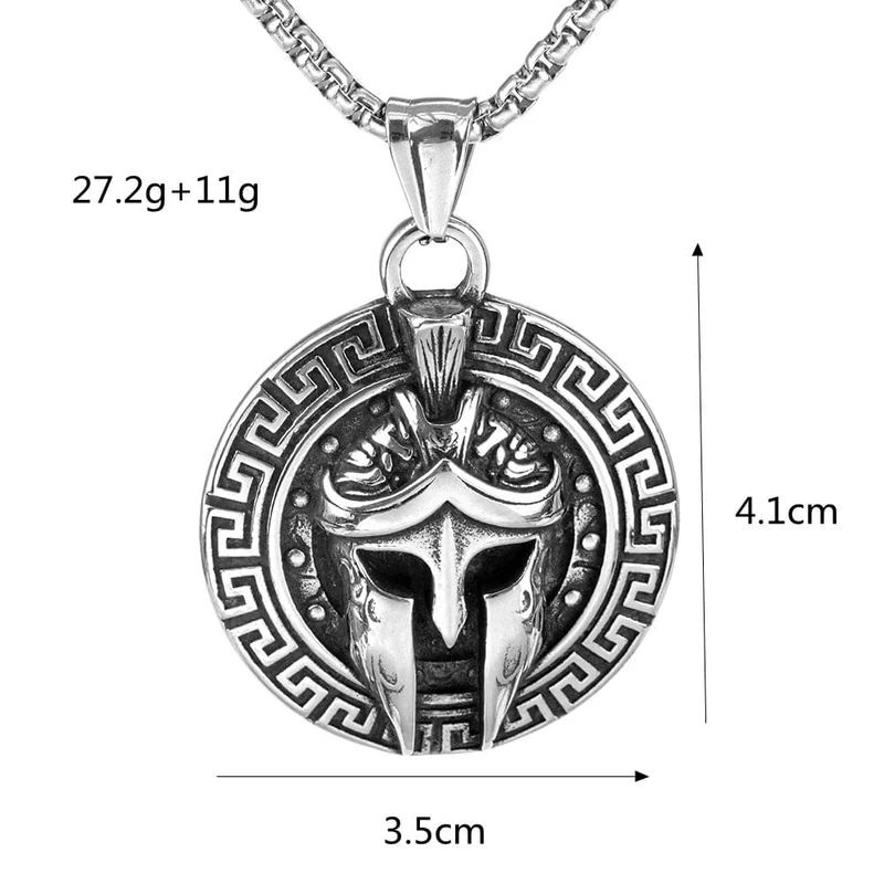Punk Meander Spartan Helmet Halskette für Herren