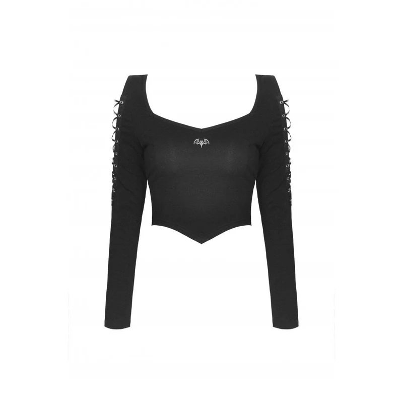 Damen Punk Strappy Bat Unregelmäßiges bauchfreies Oberteil
