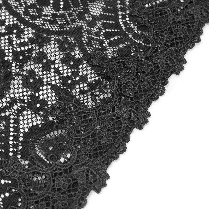Gothic Crochet Quasten für Damen Schwarzer Umhang