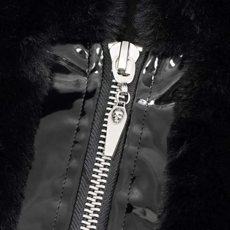 Gothic Pentagram Spleißjacke für Damen mit Ohrenkapuze