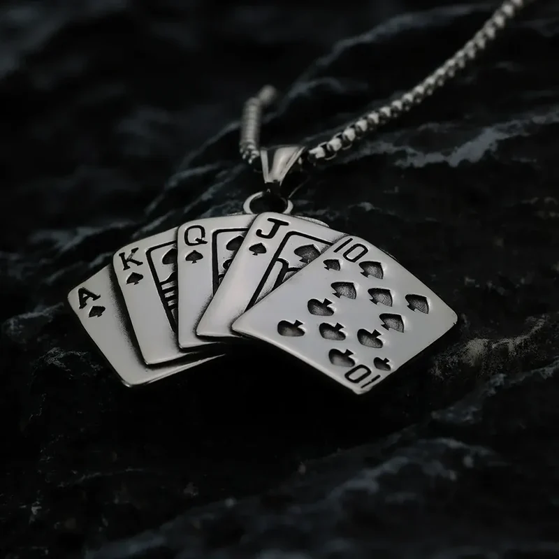 Punk Poker Straight Flush Halskette für Herren