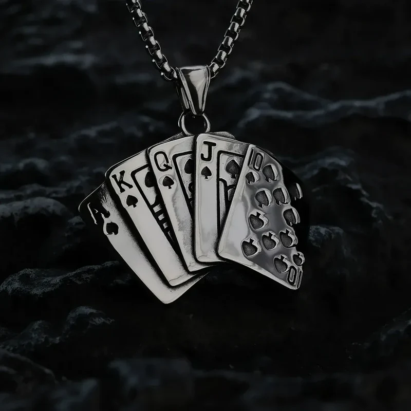Punk Poker Straight Flush Halskette für Herren
