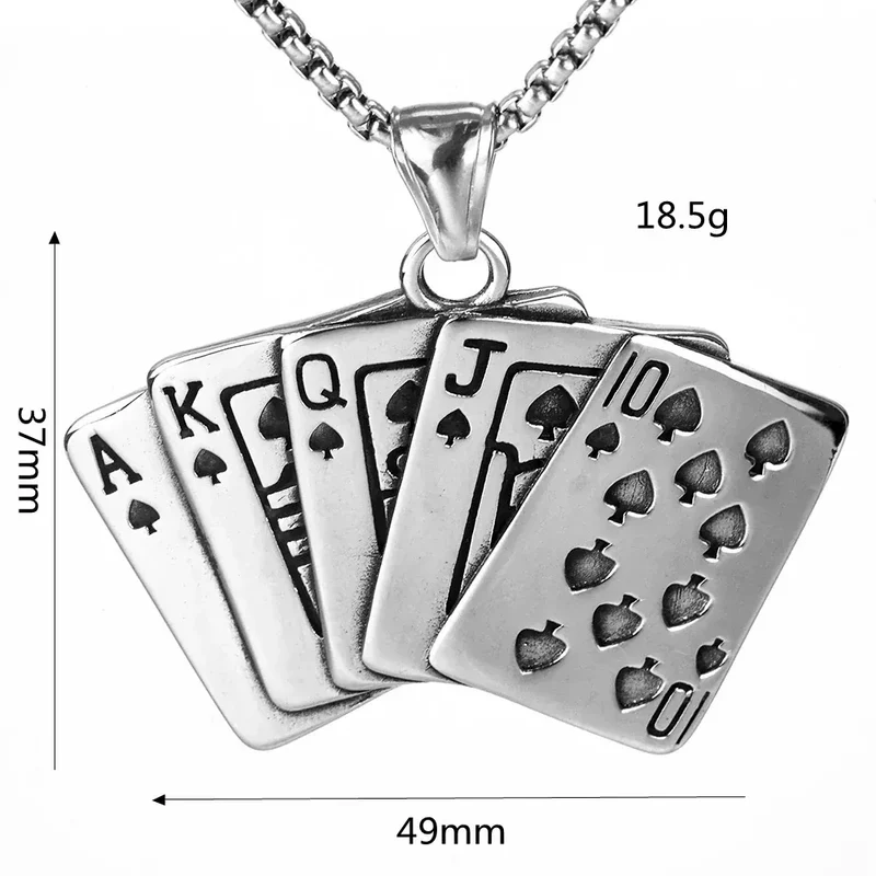 Punk Poker Straight Flush Halskette für Herren