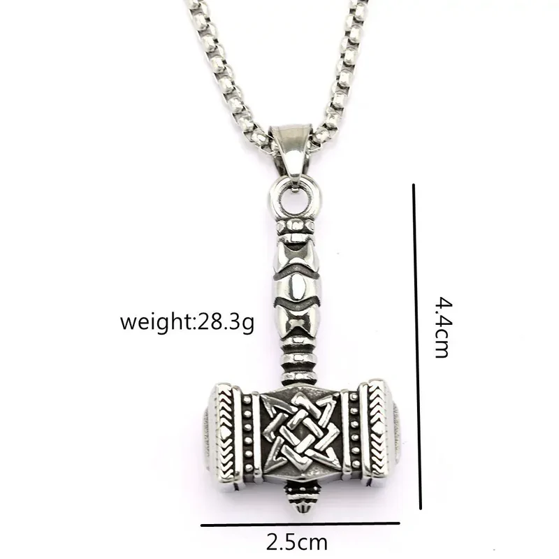 Herren-Punk-Wikinger-Mjölnir-Halskette