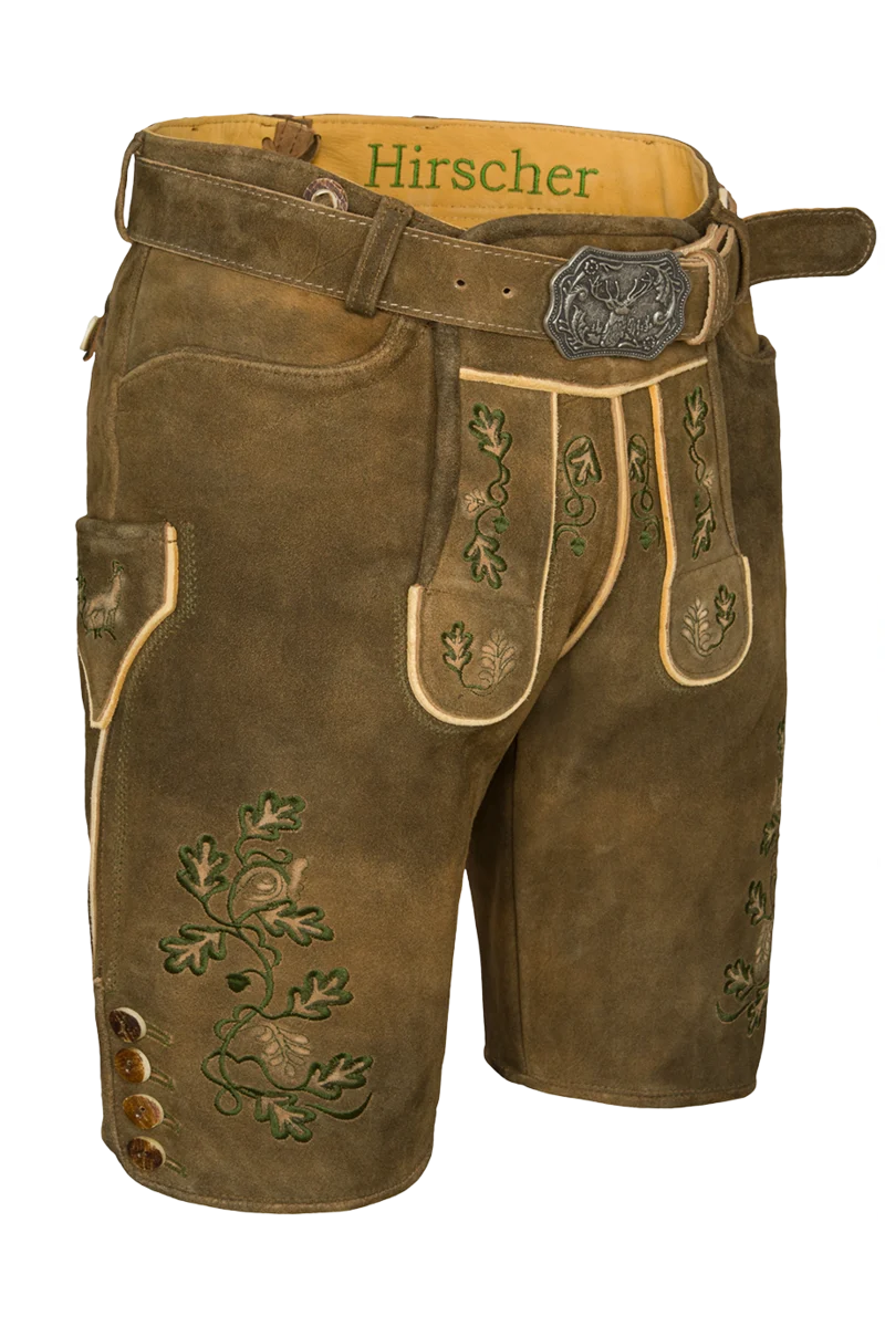 Herren Trachten Lederhose kurz bestickt