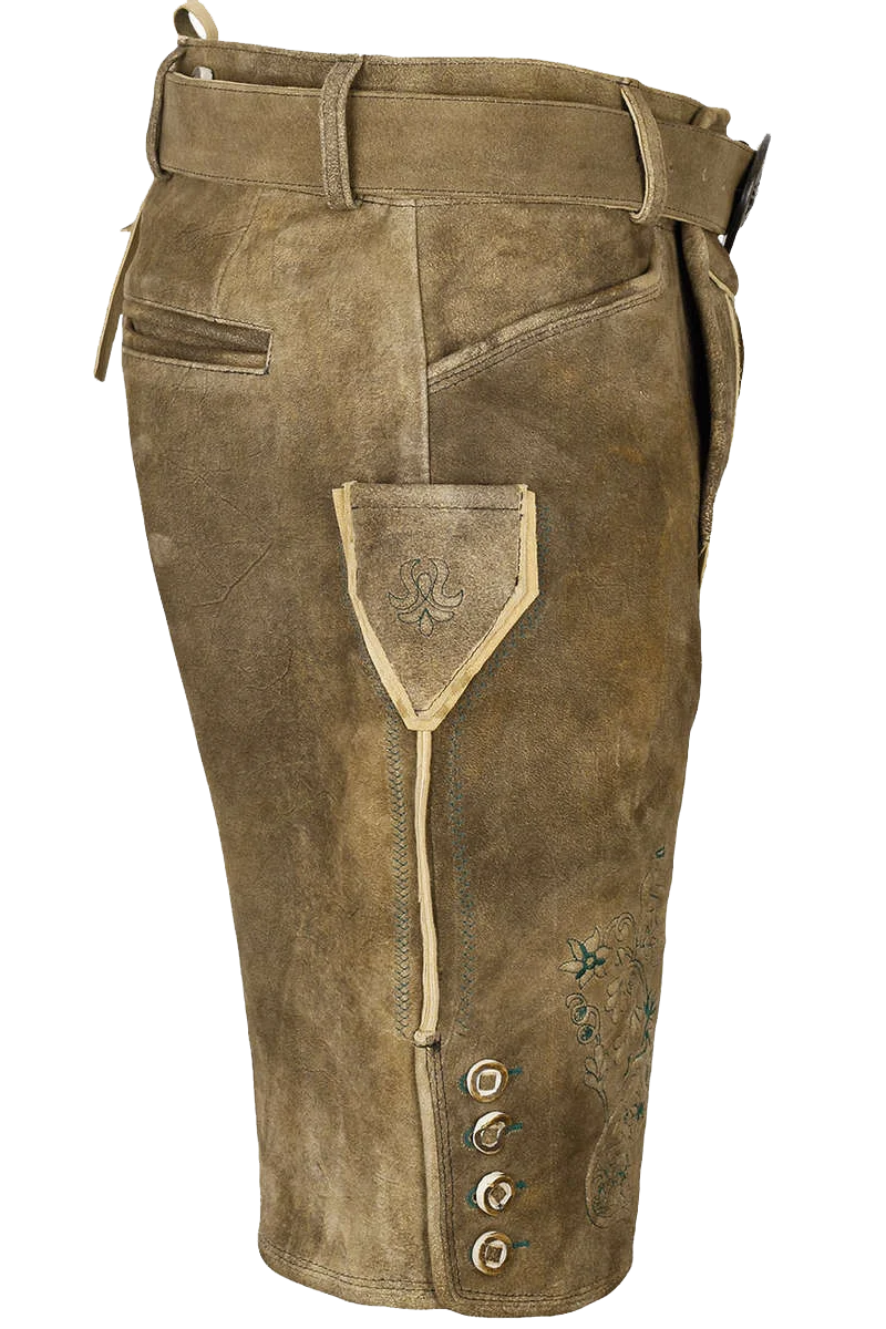 Herren Lederhose mit Gürtel kurz