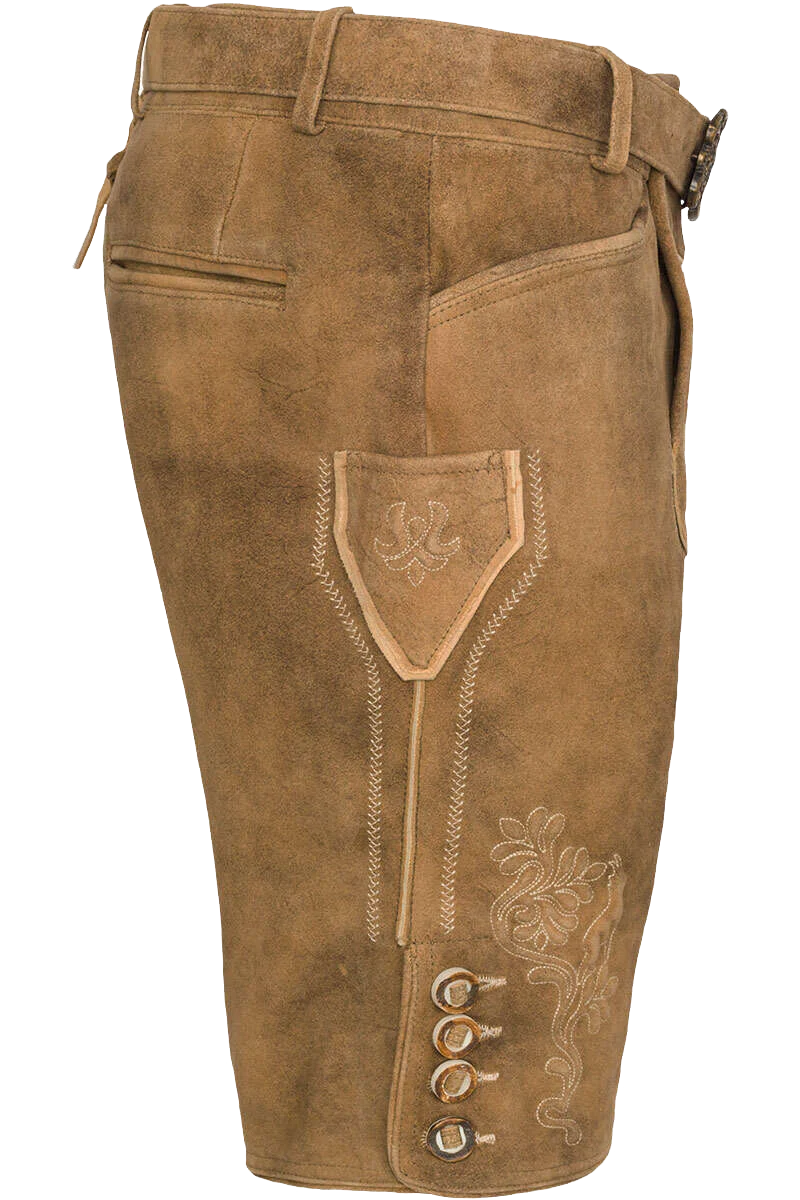 Herren Lederhose mit Gürtel kurz