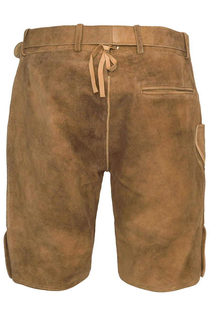 Herren Lederhose mit Gürtel kurz
