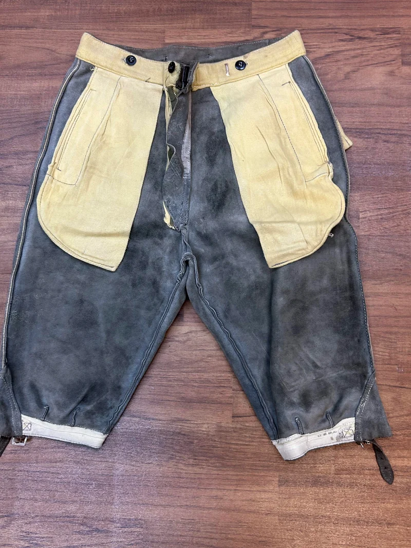 Vintage Lederhose Herren Kniebund Gr. ca. 46 – grün/braun Trachtenhose Gerry Weber Edition