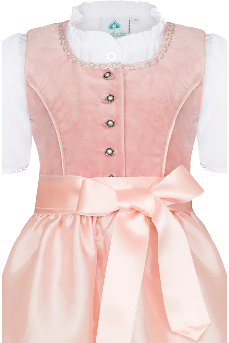 Kinder-Samtdirndl mit Bluse