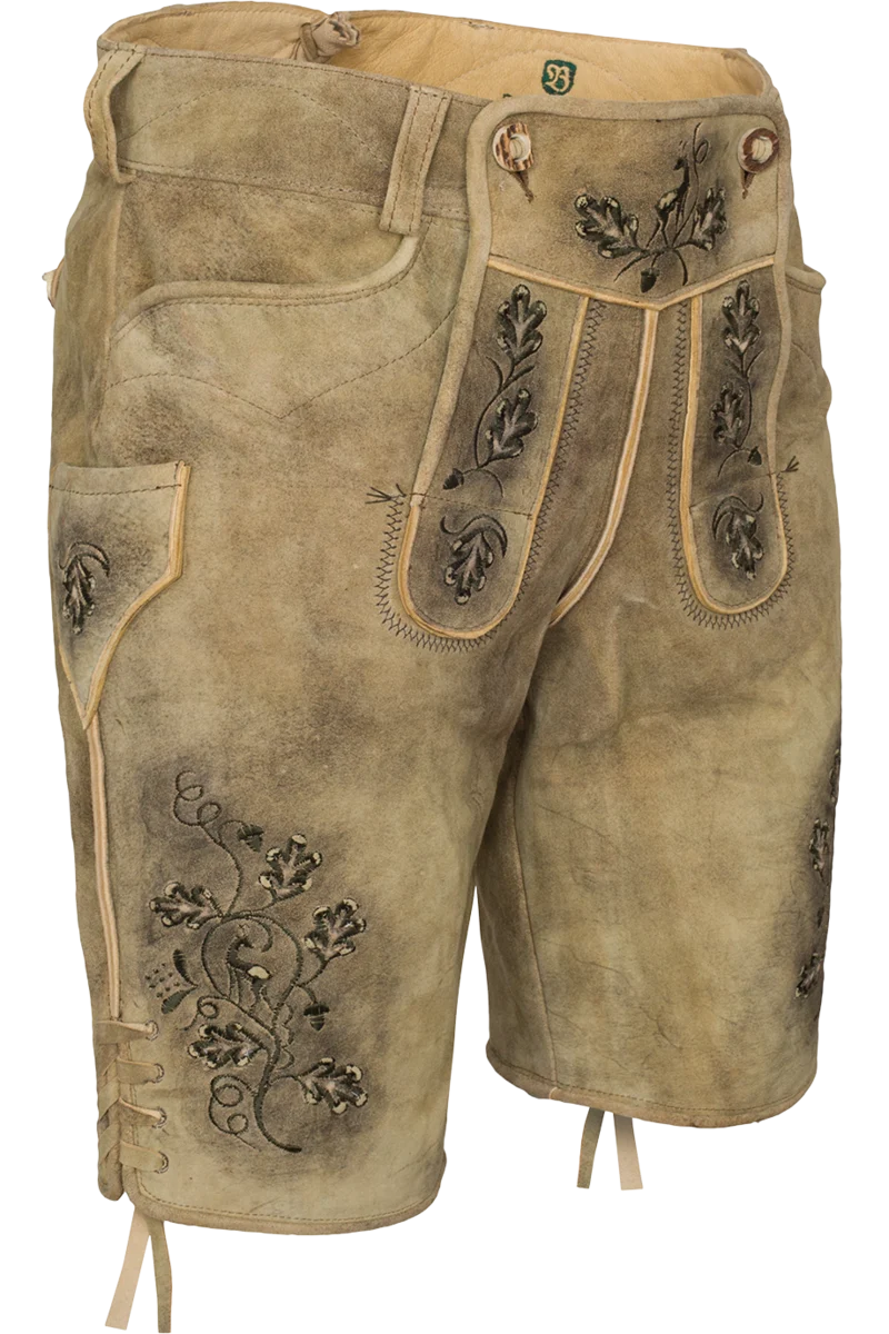 Herren Trachten Lederhose kurz bestickt