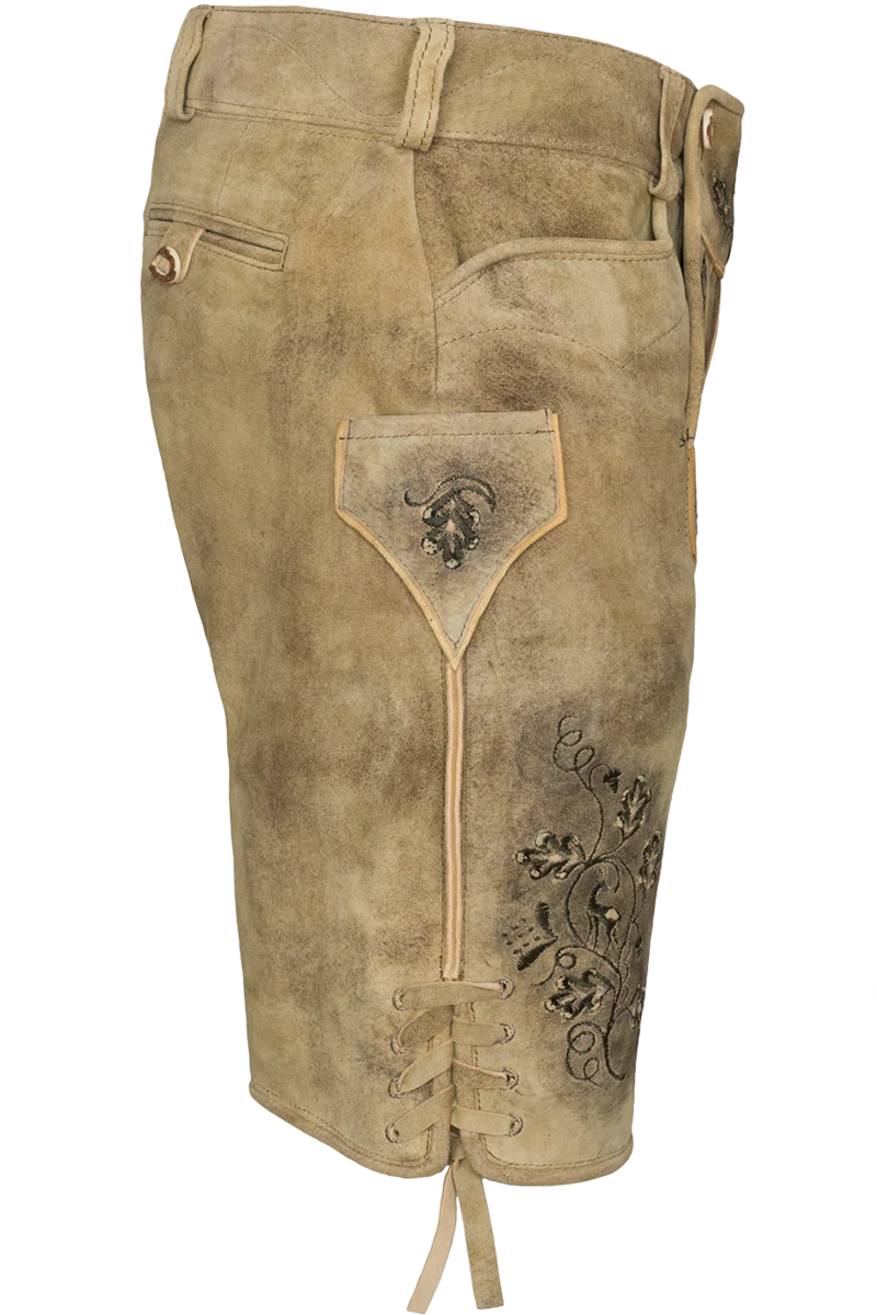 Herren Trachten Lederhose kurz bestickt