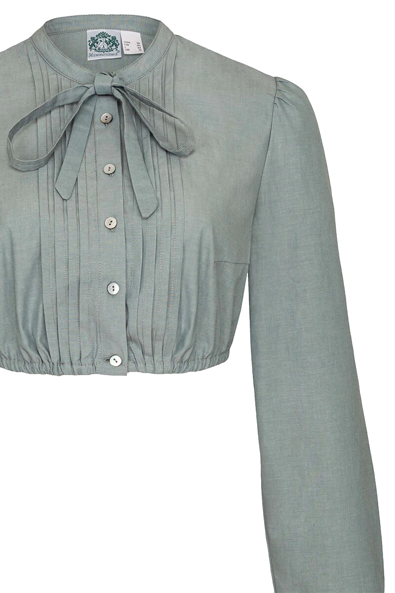 Dirndlbluse hochgeschlossen mit langen Ärmeln