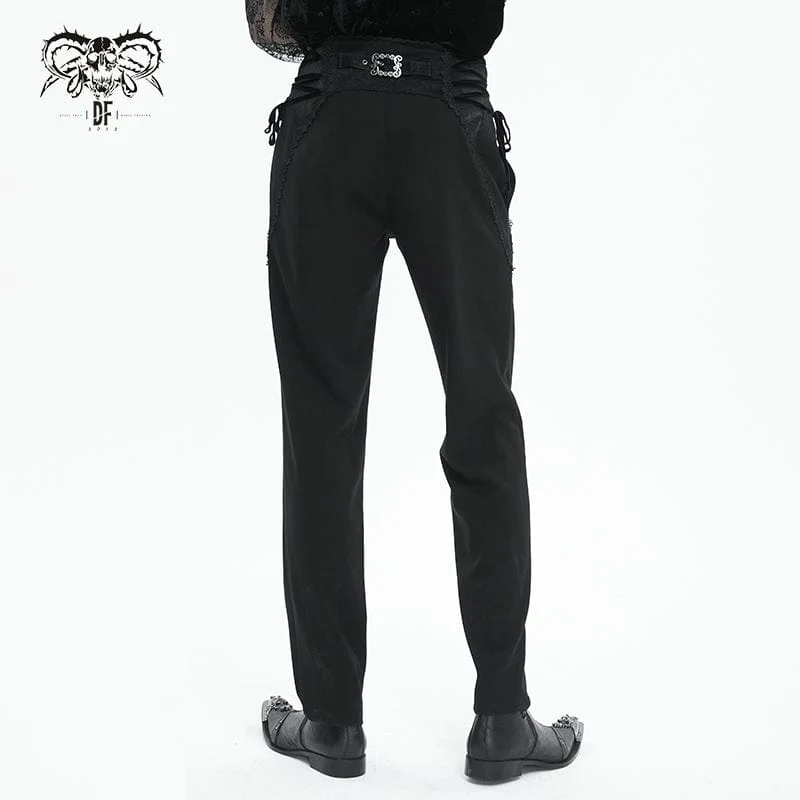 Gothic Riemchenhose mit hoher Taille für Herren