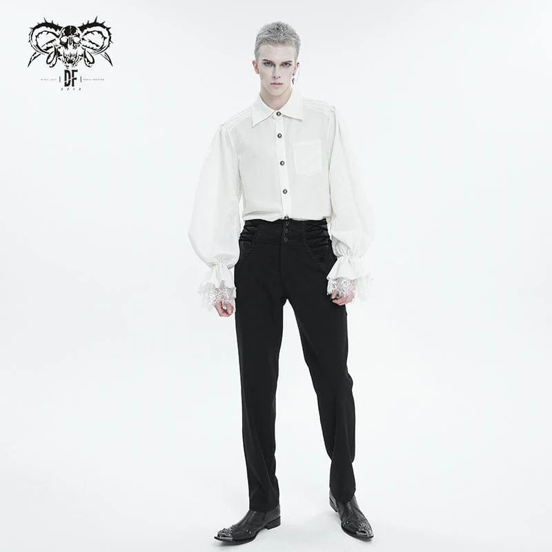 Gothic Riemchenhose mit hoher Taille für Herren