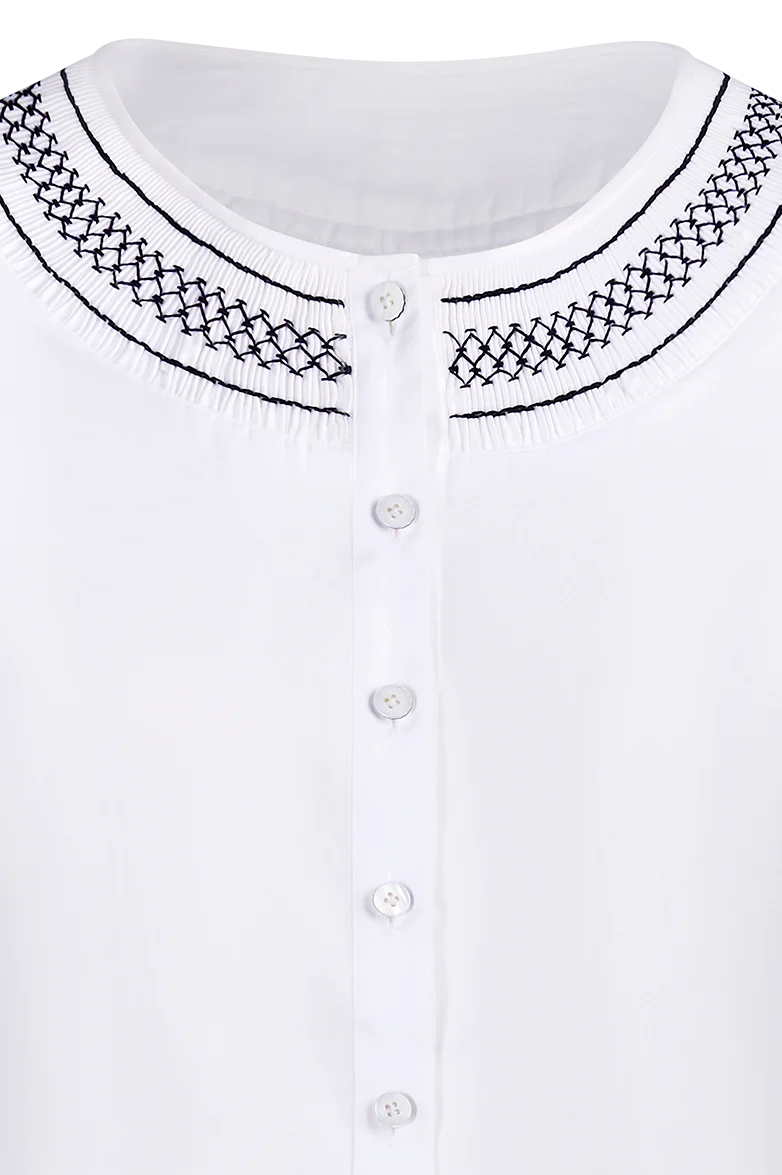 Stehfaltenbluse
