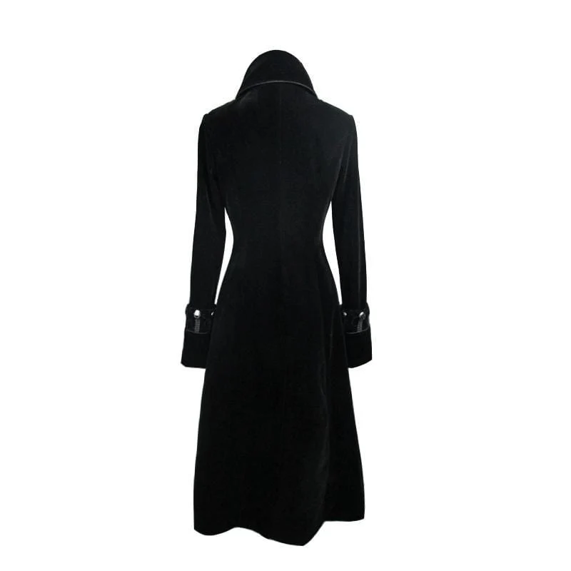 Damen Goth Princess Cut Mantel mit aufwendigen Froschverschluss