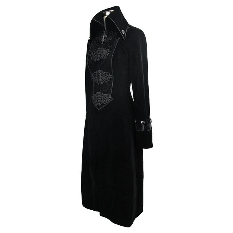 Damen Goth Princess Cut Mantel mit aufwendigen Froschverschluss