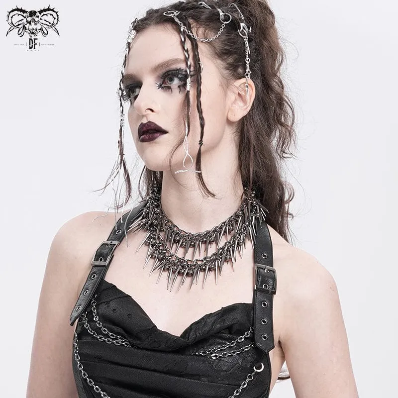 Mehrreihige Halskette im Punk-Stil für Damen