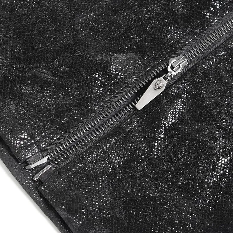 Punk-Beinstulpen für Damen mit Nieten, Ketten und Reißverschluss