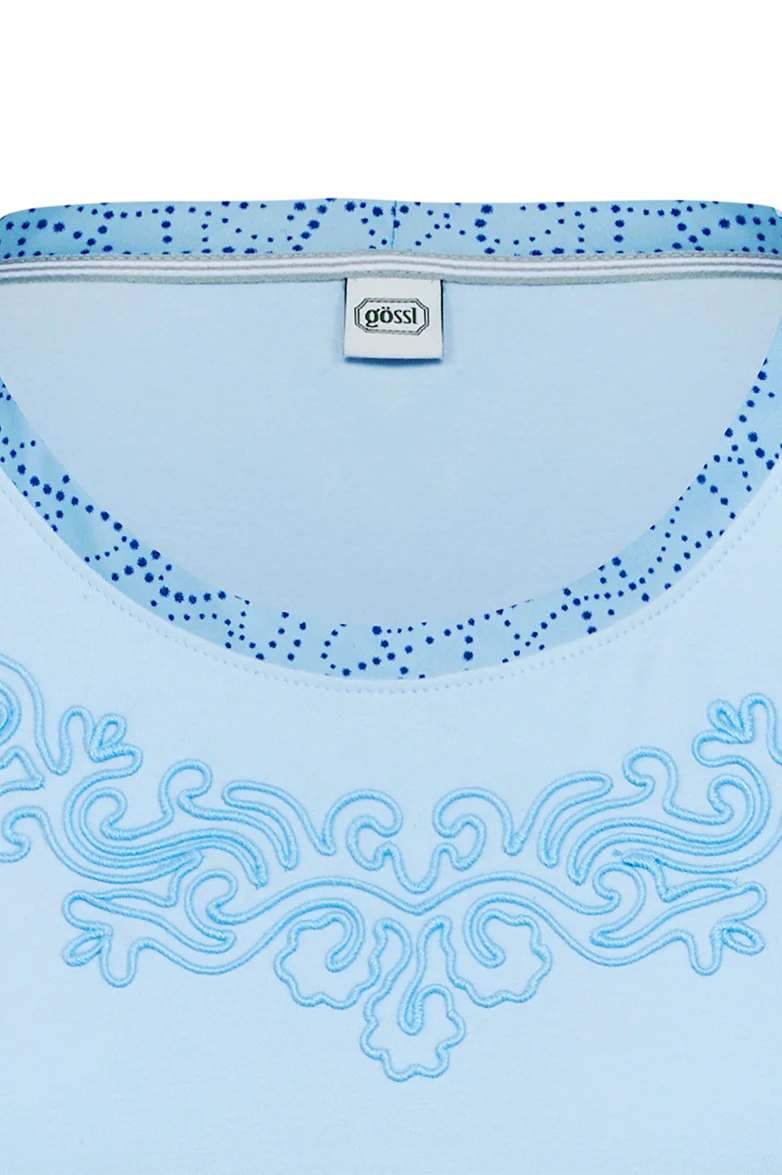 Shirt mit floraler Wolldocht-Stickerei