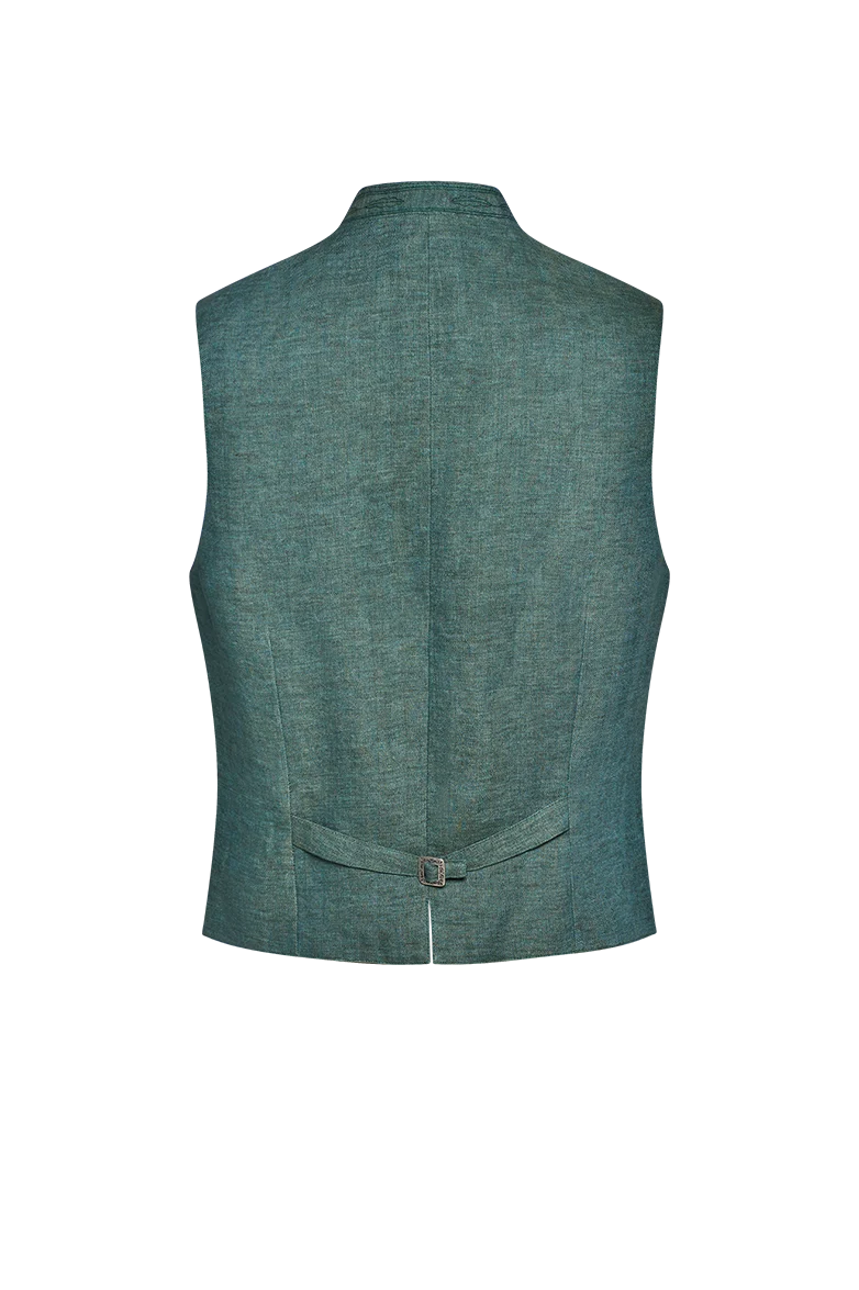 Ausseer Gilet Fischgrat Leinen