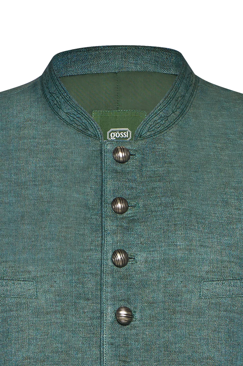Ausseer Gilet Fischgrat Leinen
