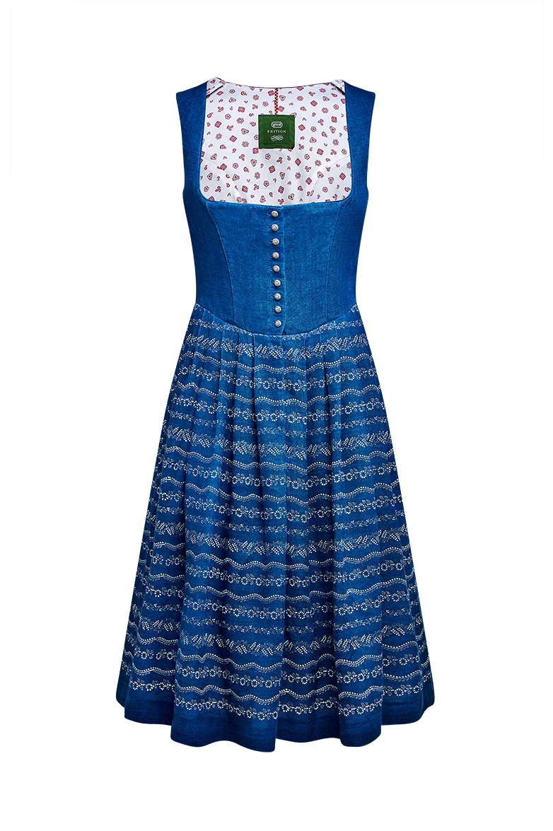 Dirndl aus Blaudruckleinen