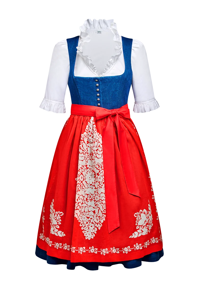 Dirndl aus Blaudruckleinen