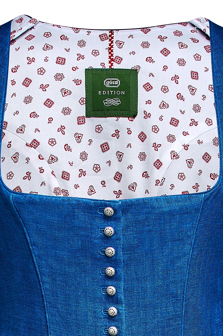 Dirndl aus Blaudruckleinen