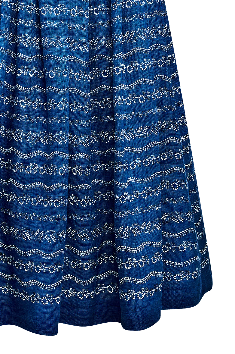 Dirndl aus Blaudruckleinen