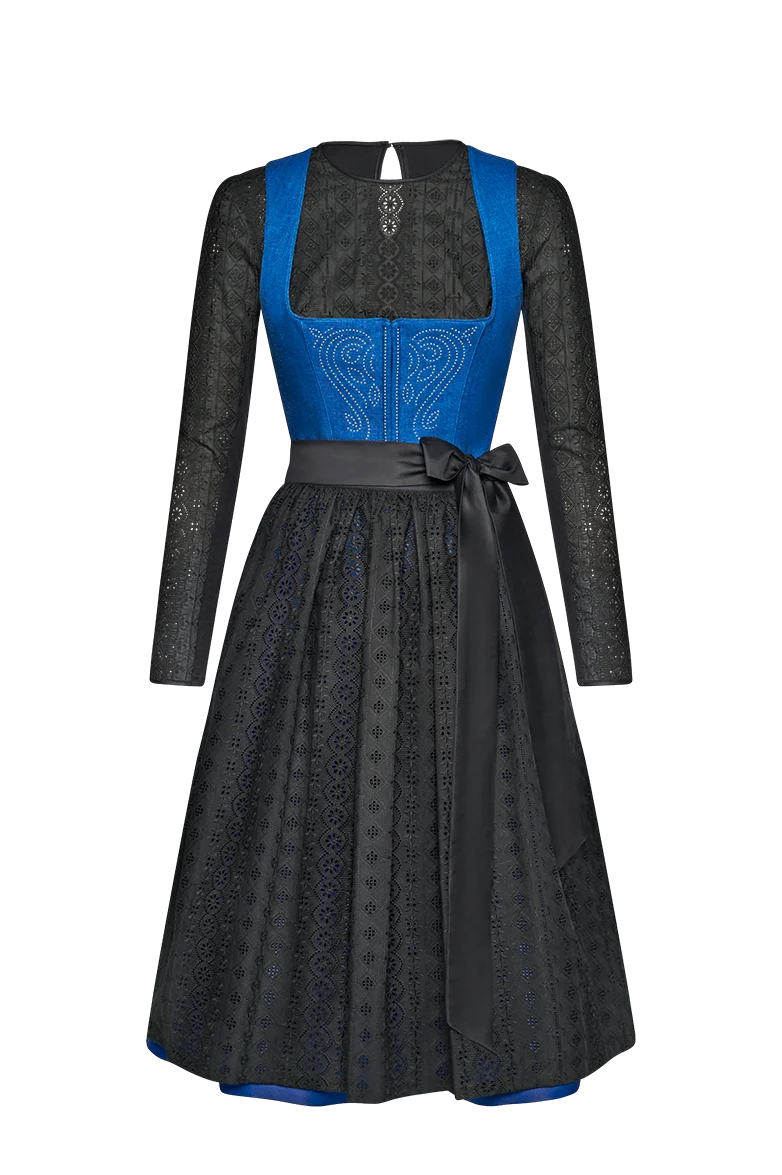 Blaudruck Dirndl mit Nieten besetzt