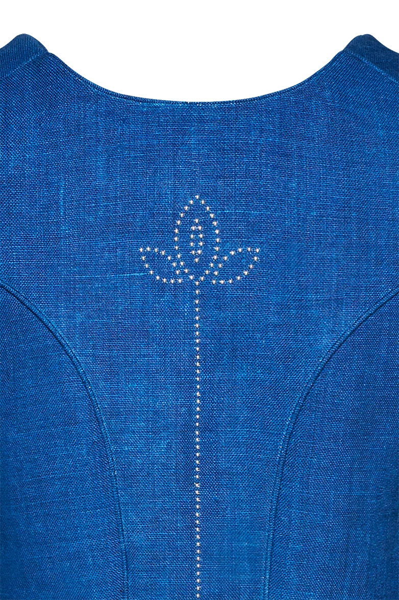 Blaudruck Dirndl mit Nieten besetzt