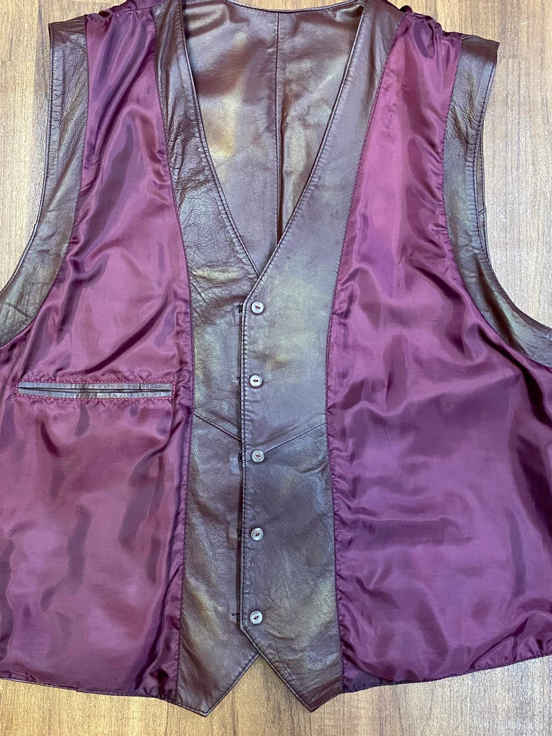 Vintage Herren Weste aus Lammleder Gr. XL