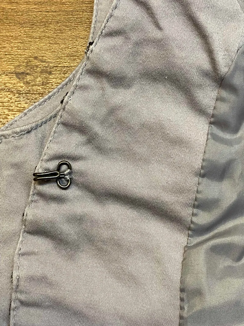 Vintage Damen Weste Trachtenstil Grau mit Posamenten – Größe 38