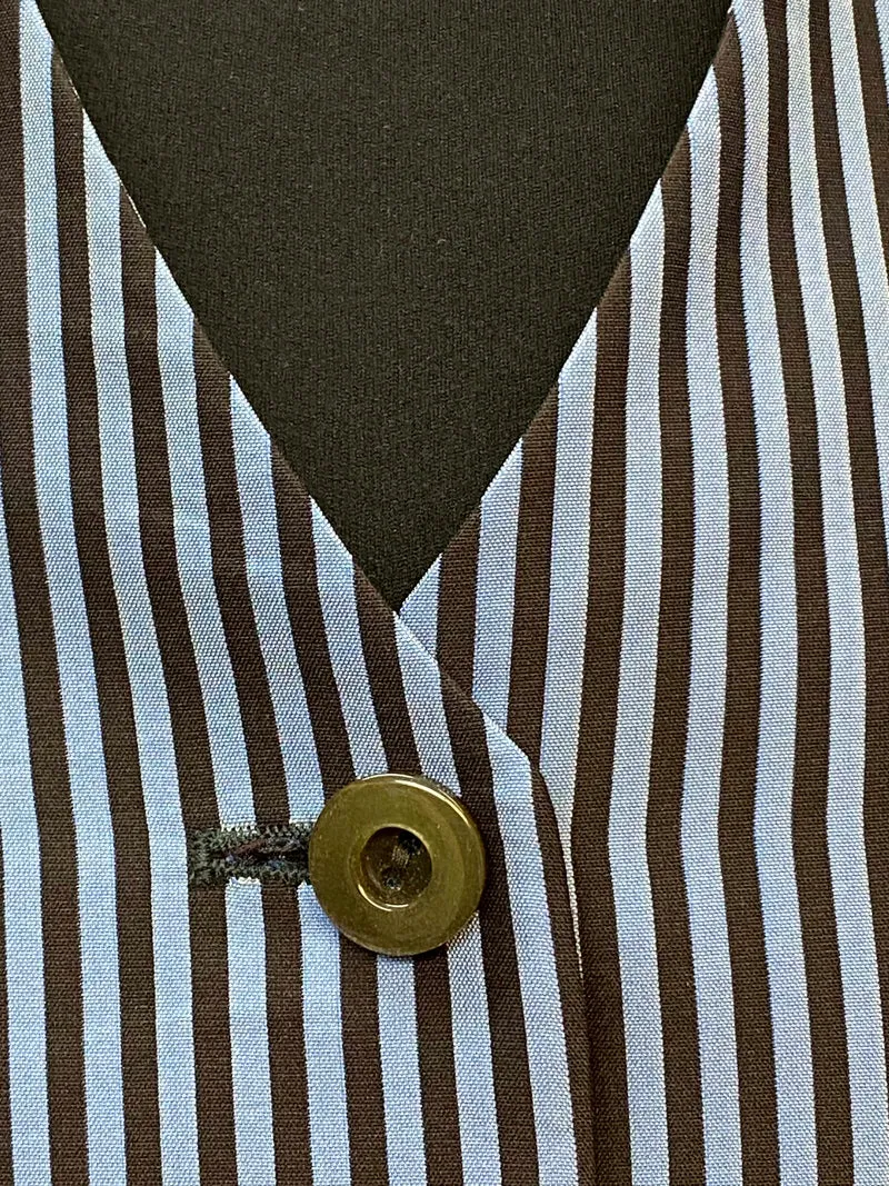 Vintage Damen Weste Nadelstreifen Braun Blau – Größe 38