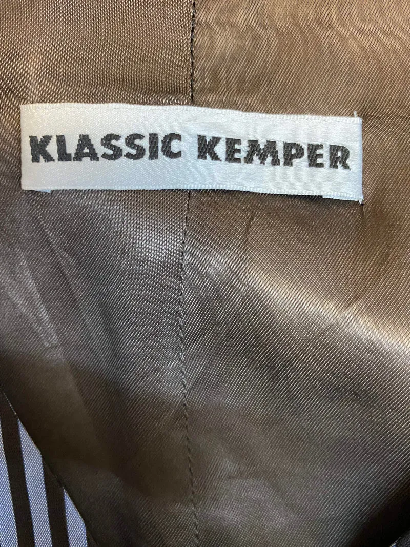 Vintage Damen Weste Nadelstreifen Braun Blau – Größe 38
