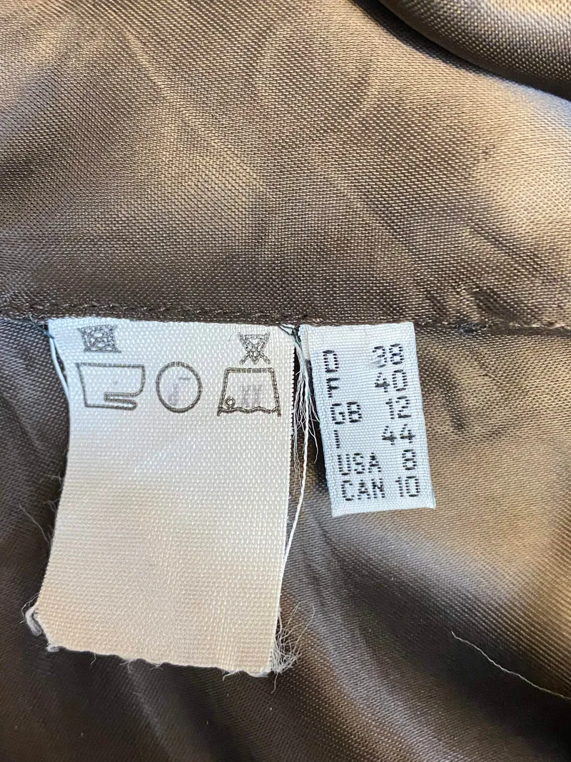 Vintage Damen Weste Nadelstreifen Braun Blau – Größe 38