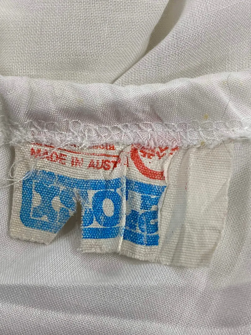 Vintage Dirndlbluse weiß Spitze Smokarbeit Baumwolle Gr. 38